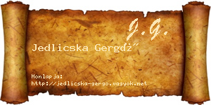 Jedlicska Gergő névjegykártya